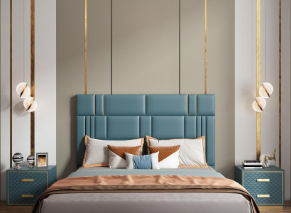 Schlofzëmmer Set Designer Luxus Grupp Garnitur Neit Bett 2x Nuetsdësch 3 Deeler.